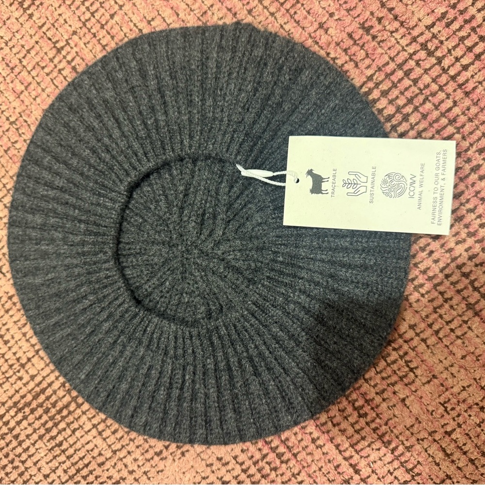 naked cashmere Gray Ribbed Knit Beret